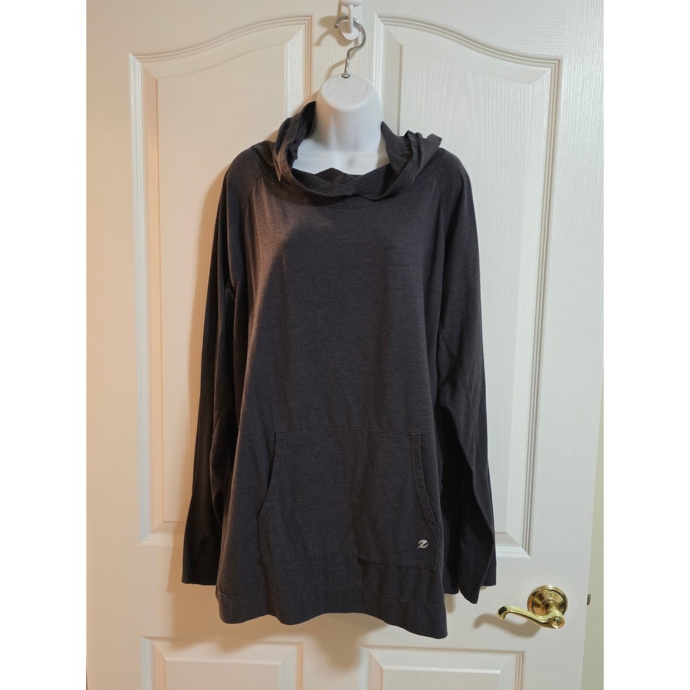 Energy Zone Charcoal Gray Cowl Neck Hoodie Pullover‎ Long Sleeve Shirt 3X /0241
